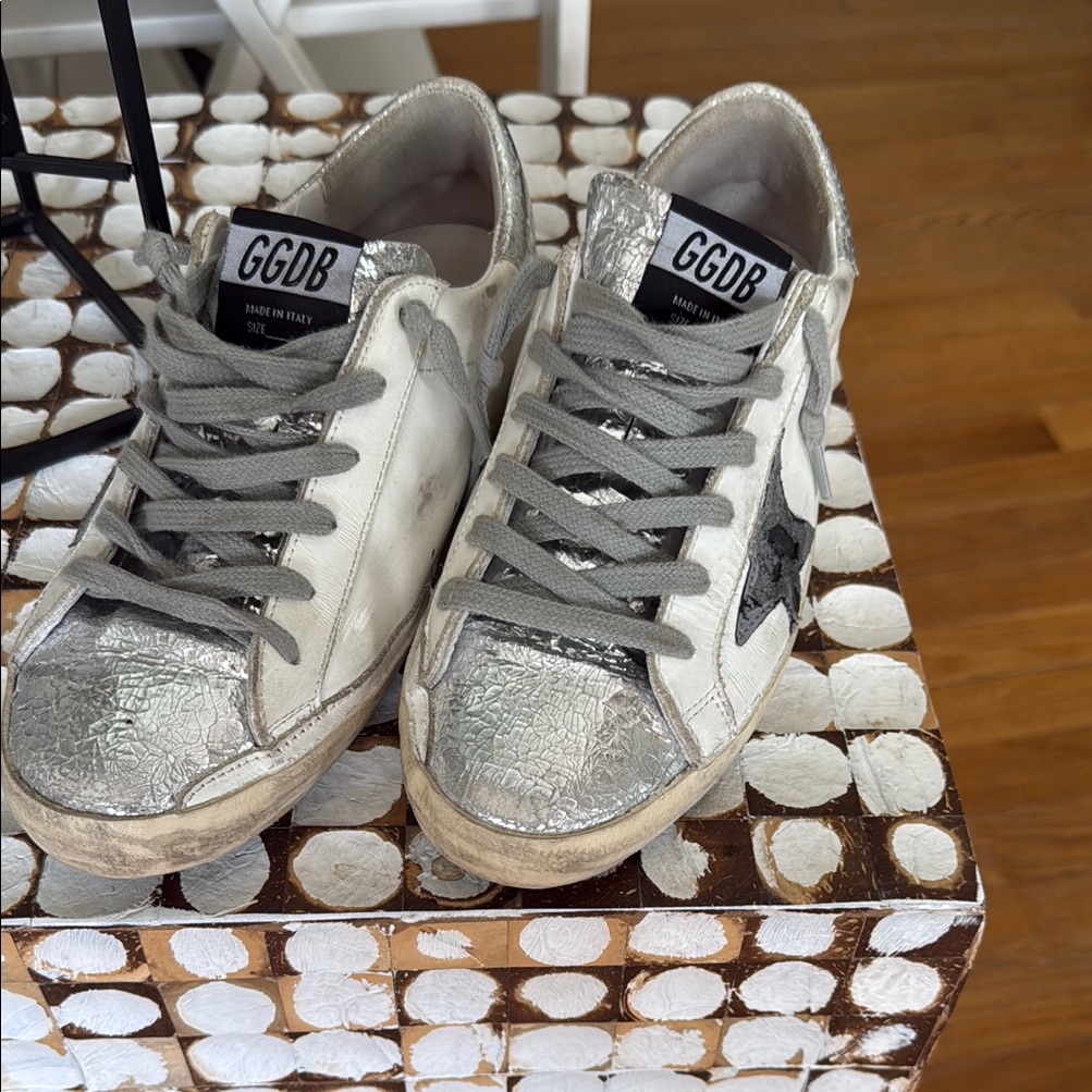 Golden Goose Deluxe Brand Silver Sneakers